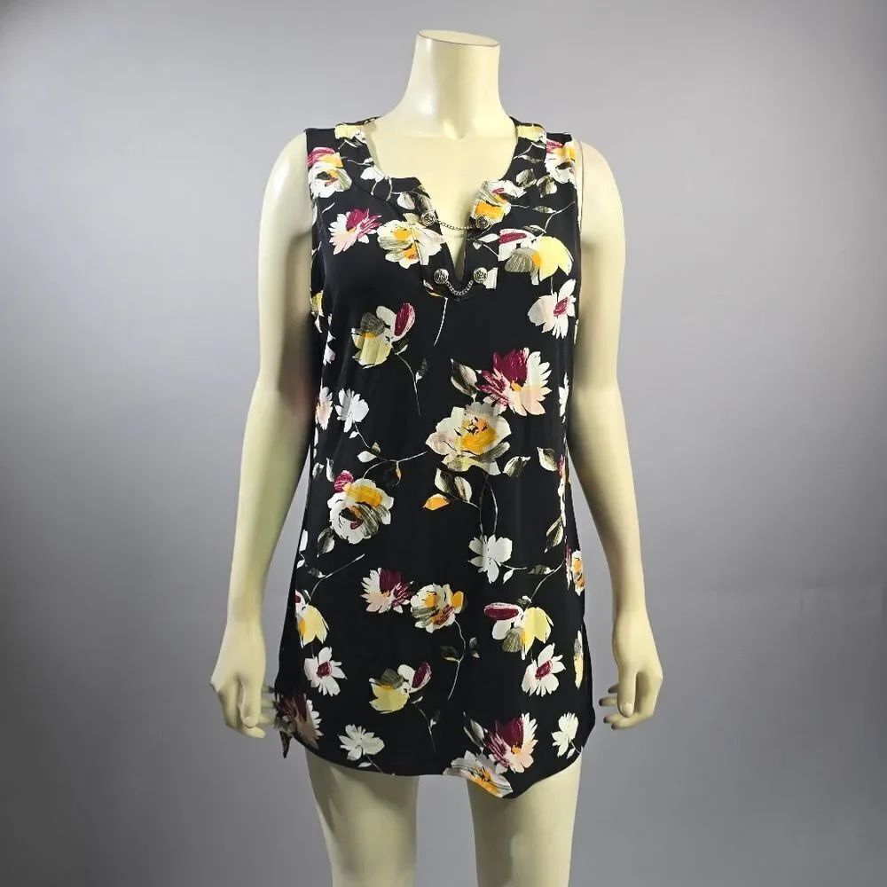 White House Black Market Floral Print Top R3